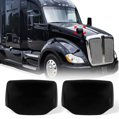Peterbilt 579/587 Hood Mirror Covers Pair (2010–2021) – Black