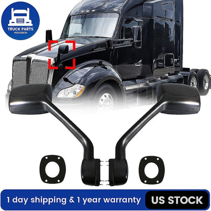 Peterbilt 579/587 Hood Mirror w/ Arm – Black (2010–2017)