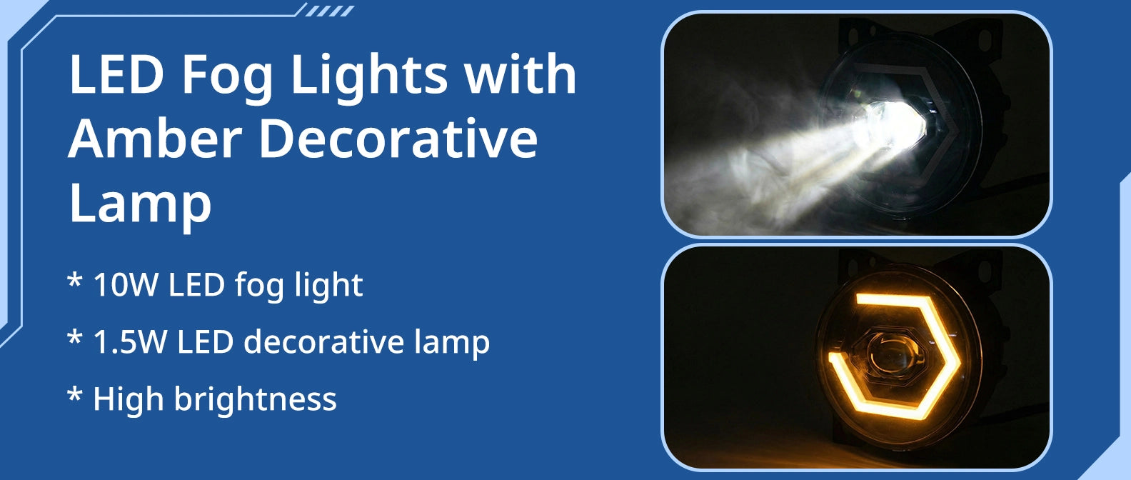 Peterbilt 579/587 Front Fog Lights Pair w/ Bulbs – Waterproof