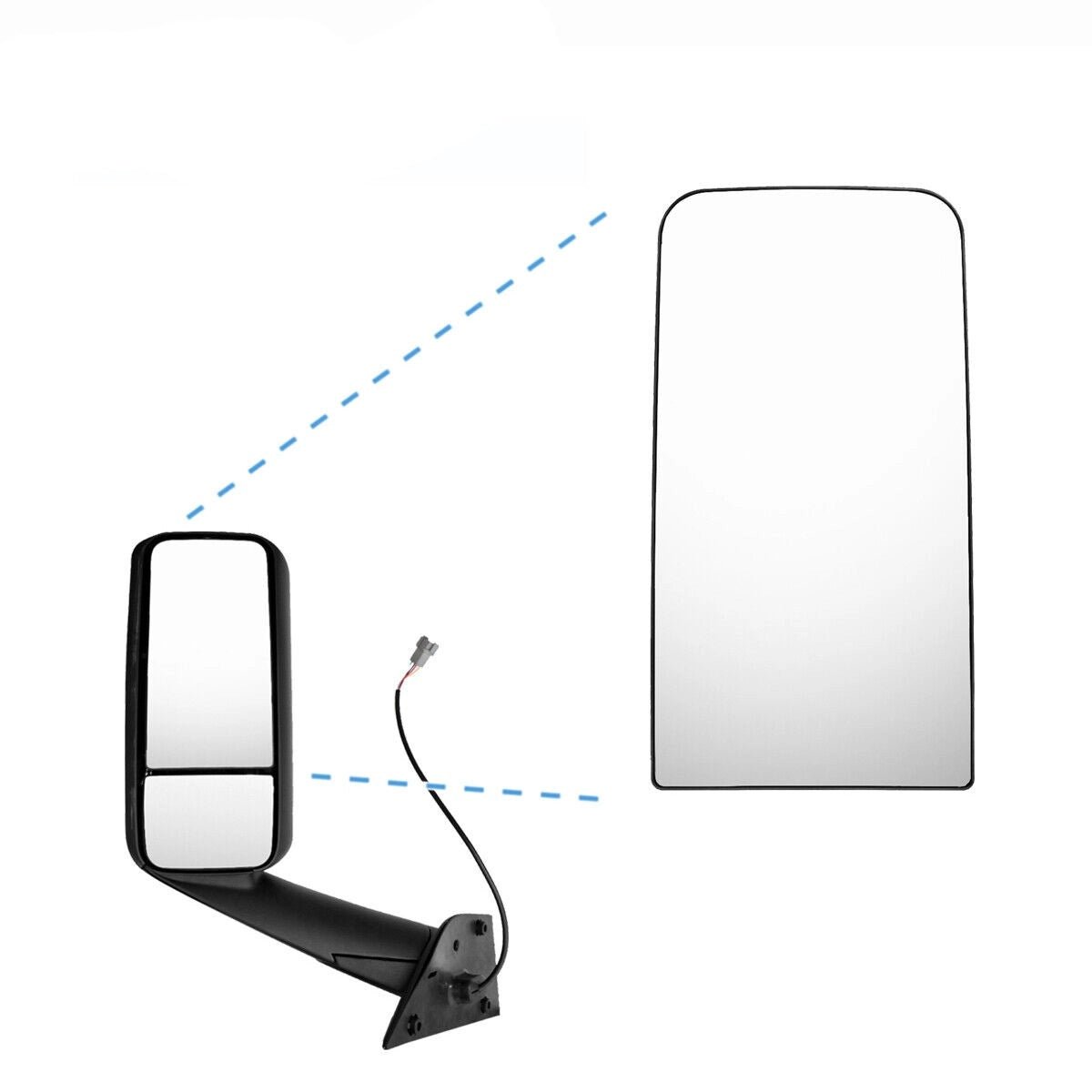Freightliner Cascadia Heated Mirror Glass (2007–2018) – Small Convex Wide-Angle
