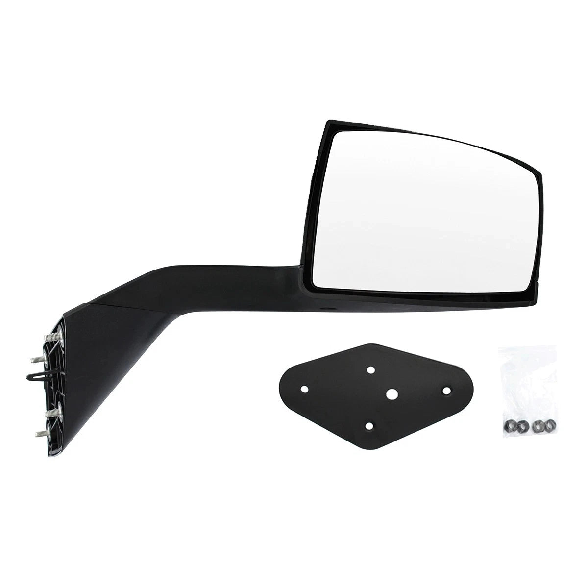 For Volvo VNL Black Hood Mirrors w/ Arms (2004–2014) – Hood Mount