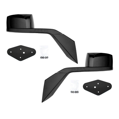 For Volvo VNL Black Hood Mirrors w/ Arms (2004–2014) – Hood Mount