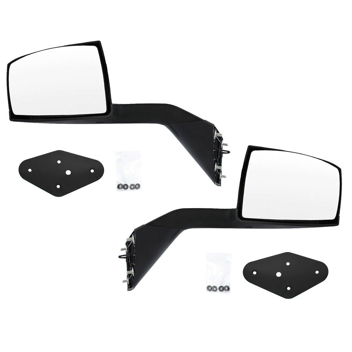 For Volvo VNL Black Hood Mirrors w/ Arms (2004–2014) – Hood Mount