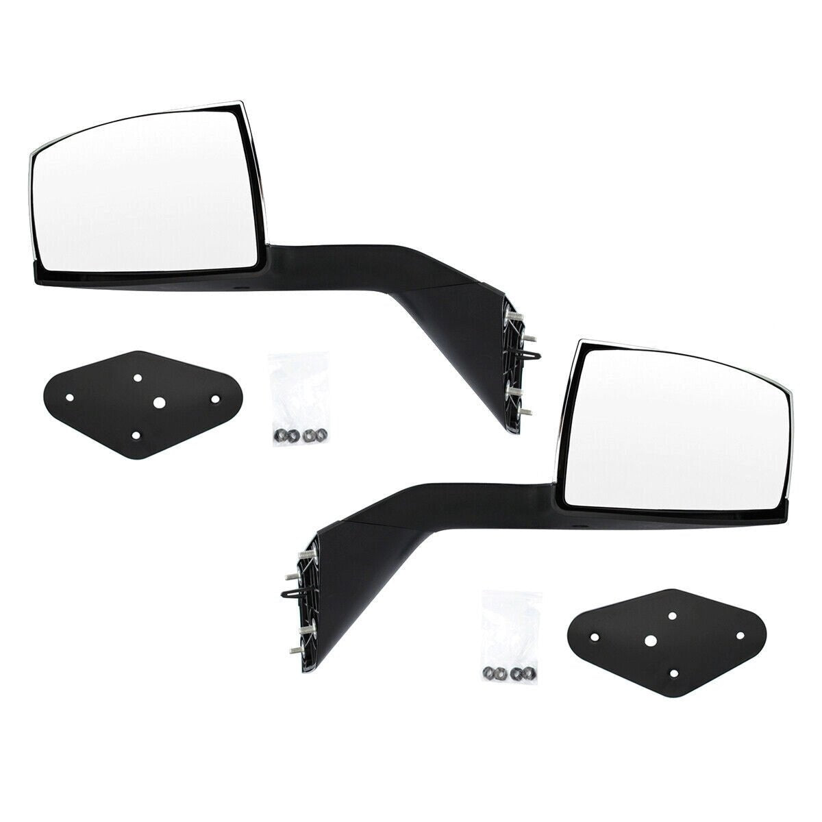 Volvo VNL Chrome Hood Mirrors w/ Arms (2004–2014) – Hood Mount