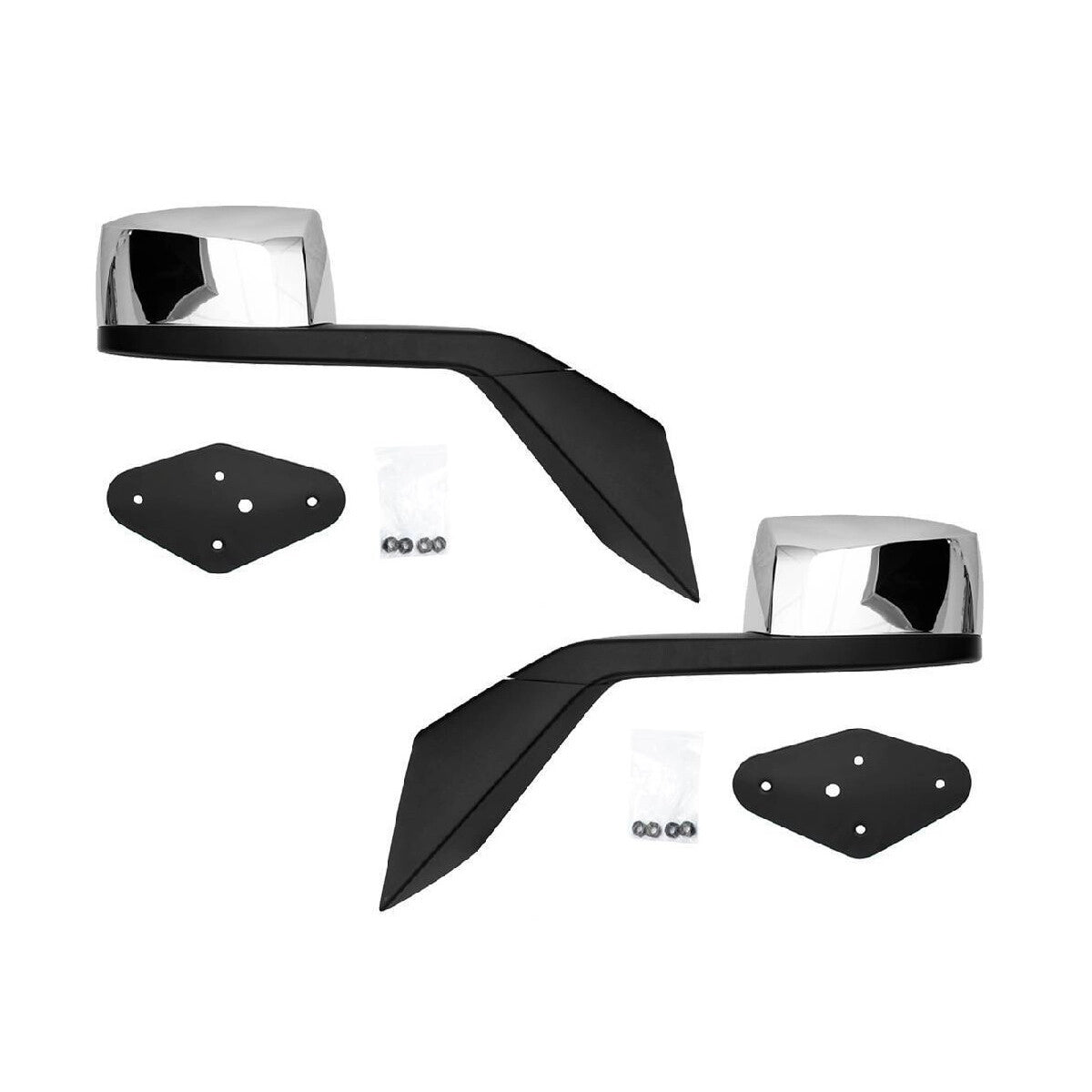 Volvo VNL Chrome Hood Mirrors w/ Arms (2004–2014) – Hood Mount