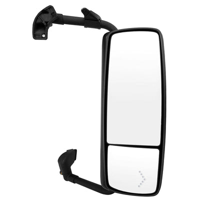 For Volvo VNL Door Mirror Assembly – Black Heated Power w/ LED Turn Signal (2004–2017)