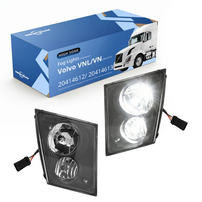 Volvo VNL/VNM Front Fog Lights Pair (2004–2015) – DRL w/ Bulbs, Waterproof
