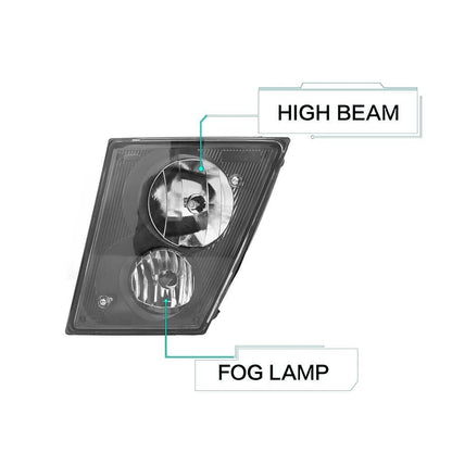 Volvo VNL/VNM Front Fog Lights Pair (2004–2015) – DRL w/ Bulbs, Waterproof