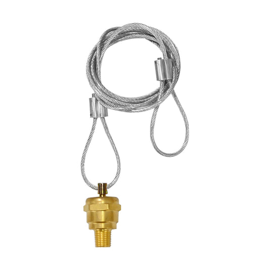 RoadWest 1/4" NPT air tank drain valve with 60-inch cable for manual compressor drainage, replaces model 12105 / N3613AD.