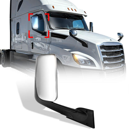 Black Heated Power Door Mirror for Freightliner Cascadia 2018+ - RoadWest Truck Parts - MZ-8601E-R - High Soar