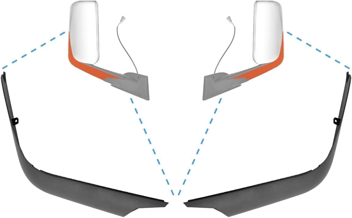 Freightliner Cascadia 2018–2023 Mirror Arm Cover (Pair) 22 - 78606 - 508/509 - RoadWest Truck Parts - B0D3GGPKD1 - High Soar