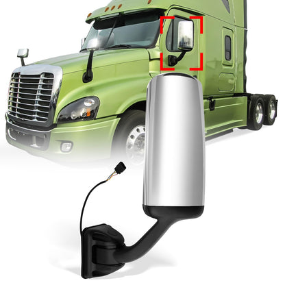 Freightliner Cascadia Door Mirror – Chrome (2008–2016) (RH Passenger) - RoadWest Truck Parts - B08DXJ3BLC - High Soar