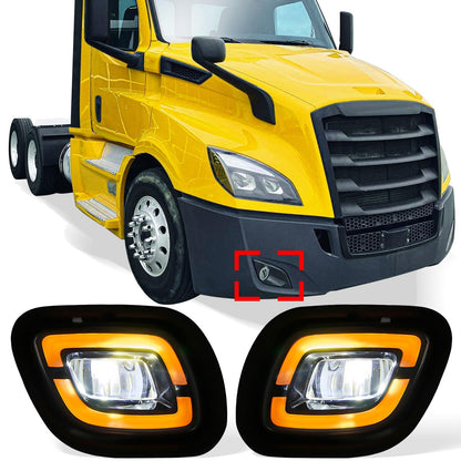 Freightliner Cascadia Front Fog Light Pair (2008–2017) – LED / Halogen - RoadWest Truck Parts - B09WTNL3DJ - High Soar