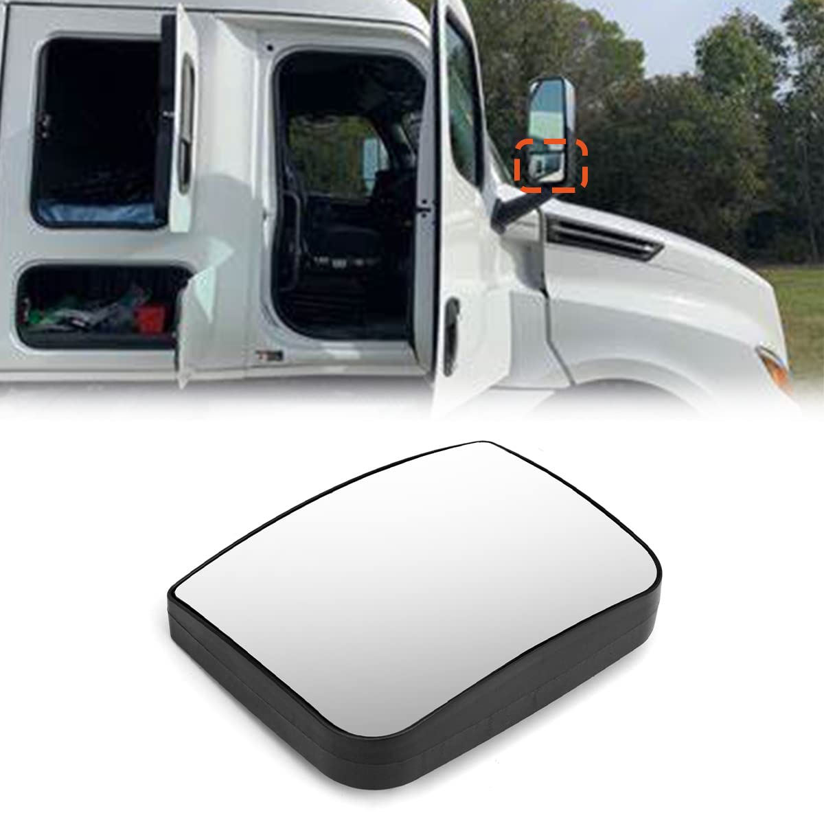 Freightliner Cascadia Heated Mirror Glass (2007–2018) – Small Convex Wide - Angle - RoadWest Truck Parts - B09WTZ46JS - High Soar