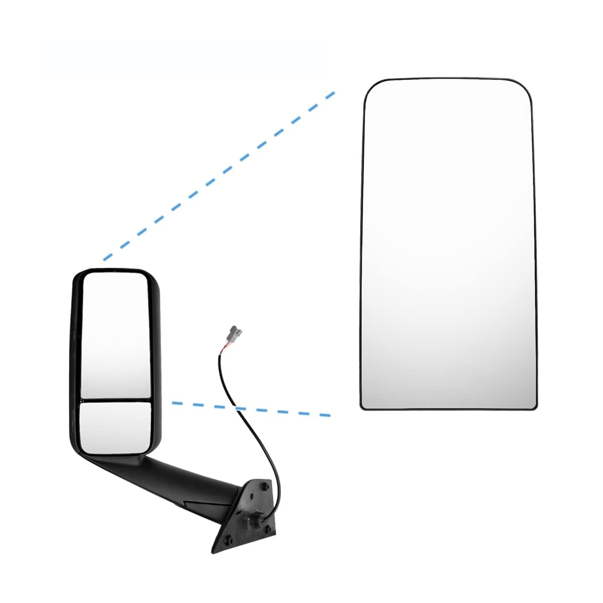Freightliner Cascadia Heated Mirror Glass (2008–2021) - RoadWest Truck Parts - B0FYCMNX8M - High Soar