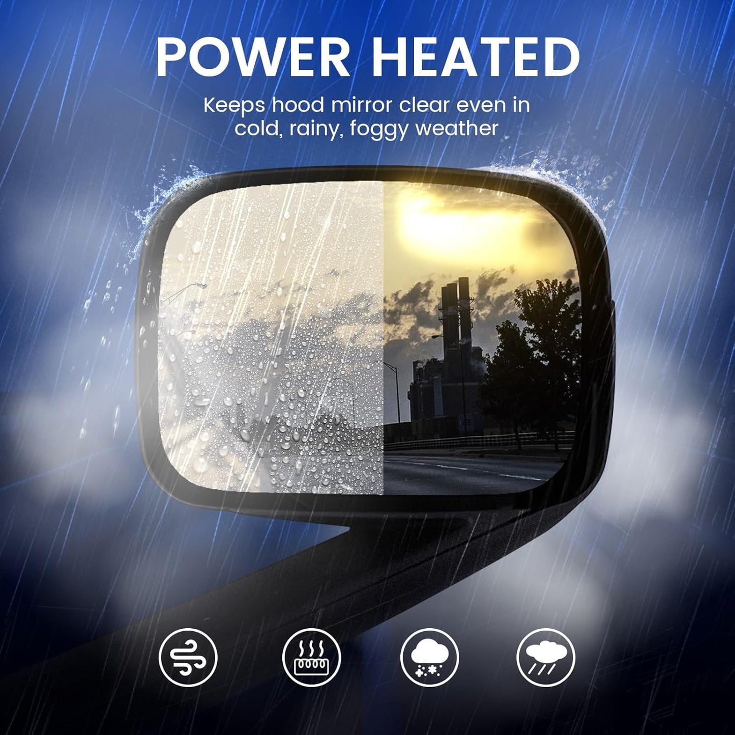 Freightliner Cascadia Hood Mirror Assembly Pair – Heated, Black (2018–2020) - RoadWest Truck Parts - B09WTTB7HH - High Soar