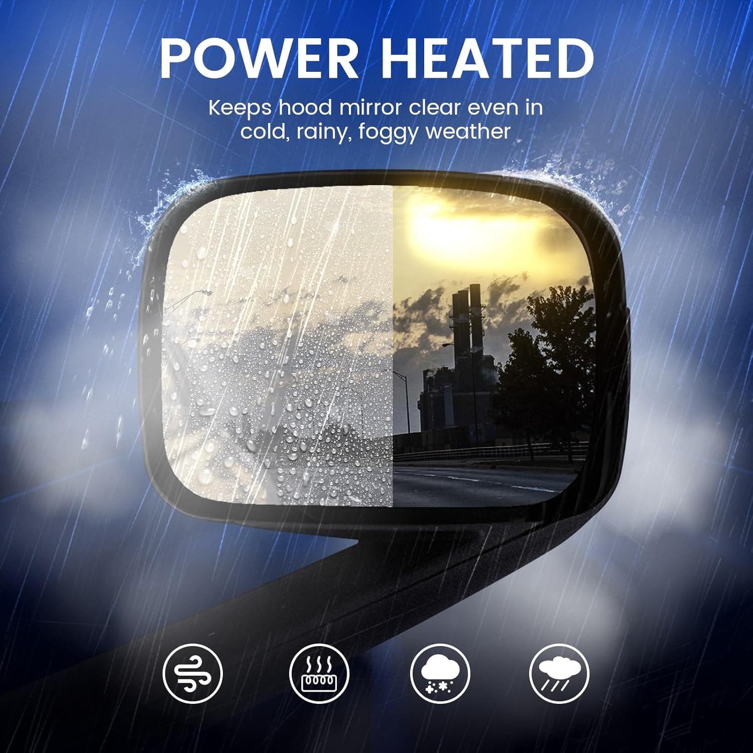 Freightliner Cascadia Hood Mirror Assembly Pair – Heated, Black (2018–2020) - RoadWest Truck Parts - B09WTTB7HH - High Soar