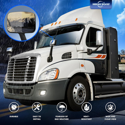 Freightliner Cascadia Hood Mirror – Black (2008–2017) (RH Passenger) - RoadWest Truck Parts - B09WTZ2D5C - High Soar