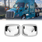 Freightliner Cascadia Hood Mirror Covers Pair (2008–2017) – Chrome / Black - RoadWest Truck Parts - B09MS37F5W - High Soar