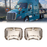 Freightliner Cascadia Hood Mirror Covers Pair (2008–2017) – Chrome / Black - RoadWest Truck Parts - B09WT52K4R - High Soar