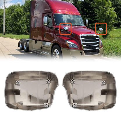 Freightliner Cascadia Hood Mirror Covers Pair – Chrome (2018–2021) - RoadWest Truck Parts - B09WTYZWKB - High Soar