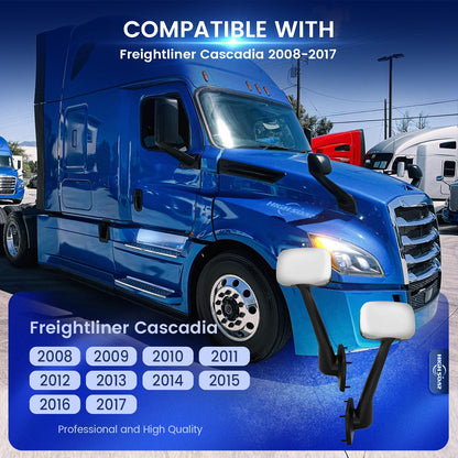 Freightliner Cascadia Hood Mirrors Pair – Chrome (2008–2017) (LH+RH) - RoadWest Truck Parts - B08DXL9GSV - High Soar