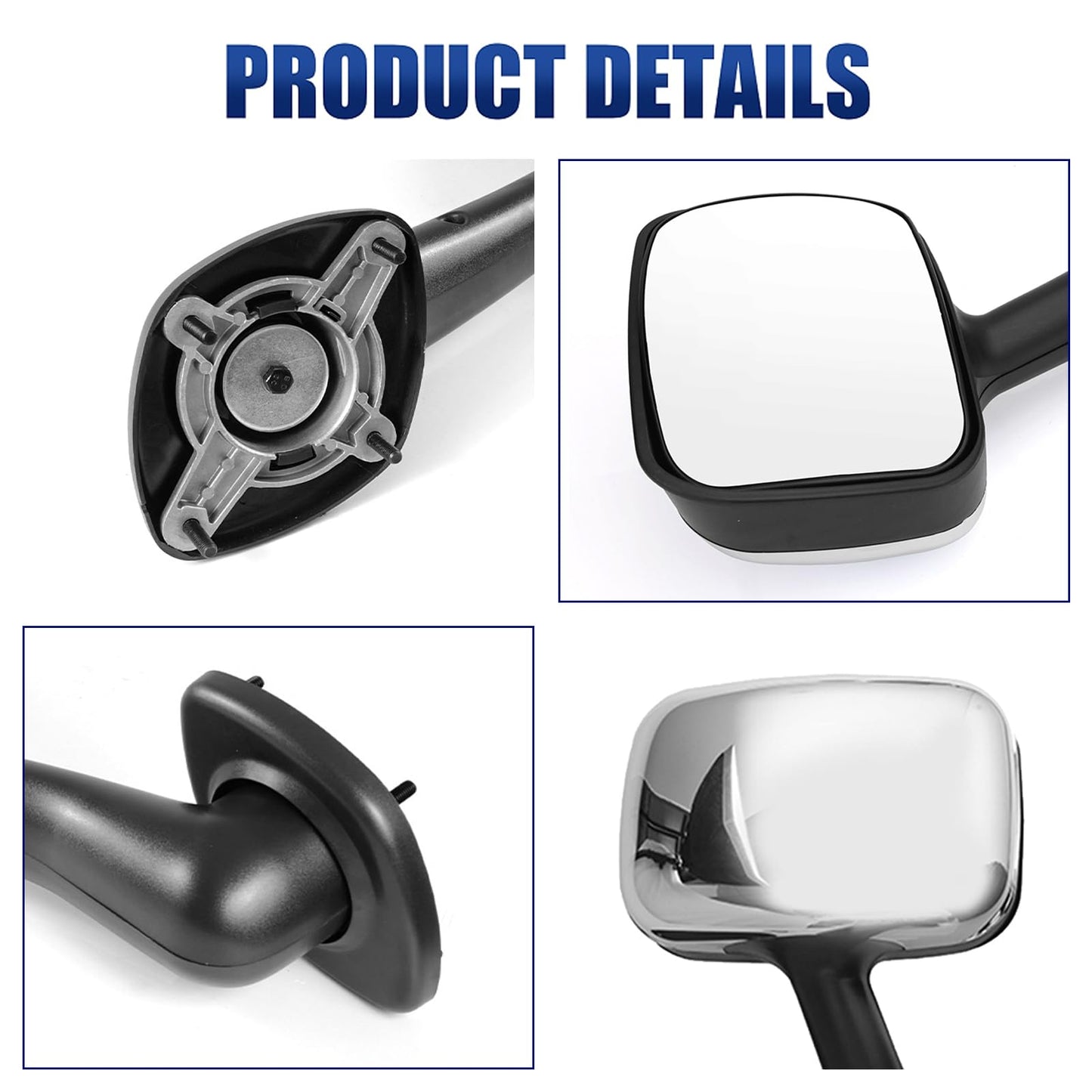 Freightliner Cascadia Hood Mirrors Pair – Chrome (2008–2017) (LH+RH) - RoadWest Truck Parts - B08DXL9GSV - High Soar