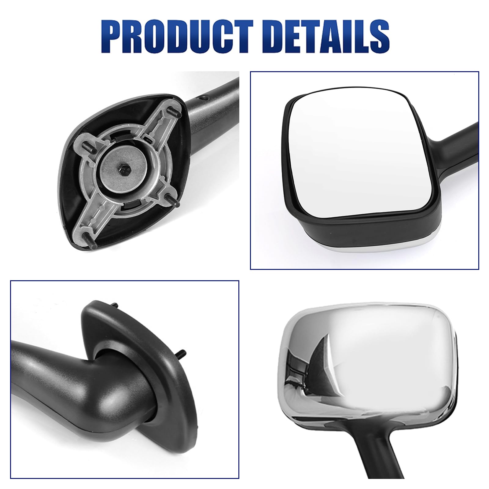 Freightliner Cascadia Hood Mirrors Pair – Chrome (2008–2017) (LH+RH) - RoadWest Truck Parts - B08DXL9GSV - High Soar