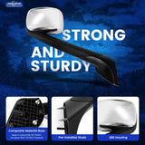 Freightliner Cascadia Hood Mirrors Pair – Heated, Chrome (2018–2020) - RoadWest Truck Parts - B09WTTHXMH - High Soar