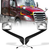 Freightliner Cascadia Hood Mirrors Pair – Heated, Chrome (2018–2020) - RoadWest Truck Parts - B0B3J6WN46 - High Soar