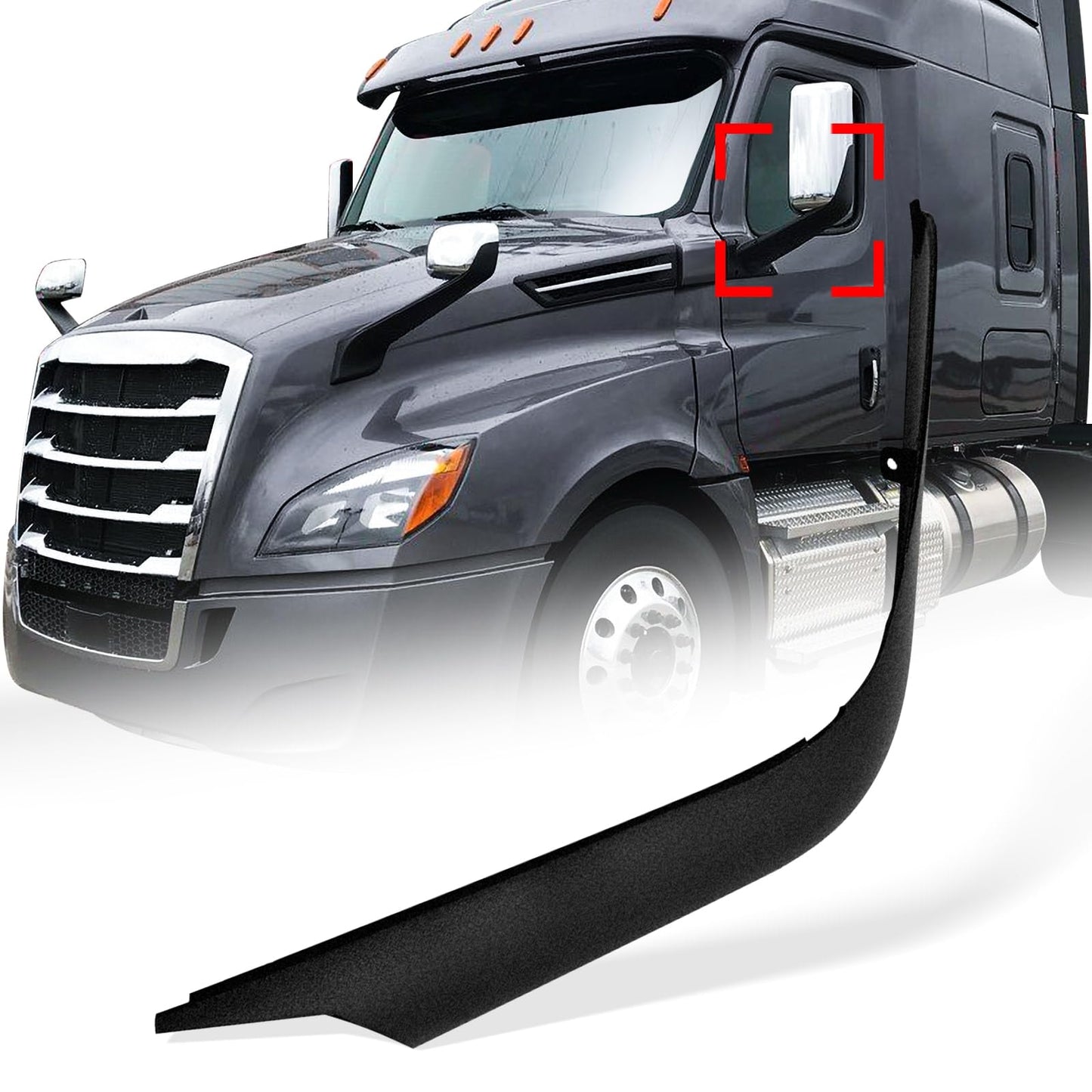 Freightliner Cascadia Mirror Arm Covers Pair (2018–2024) – Black - RoadWest Truck Parts - B0BCNLLVQ2 - High Soar