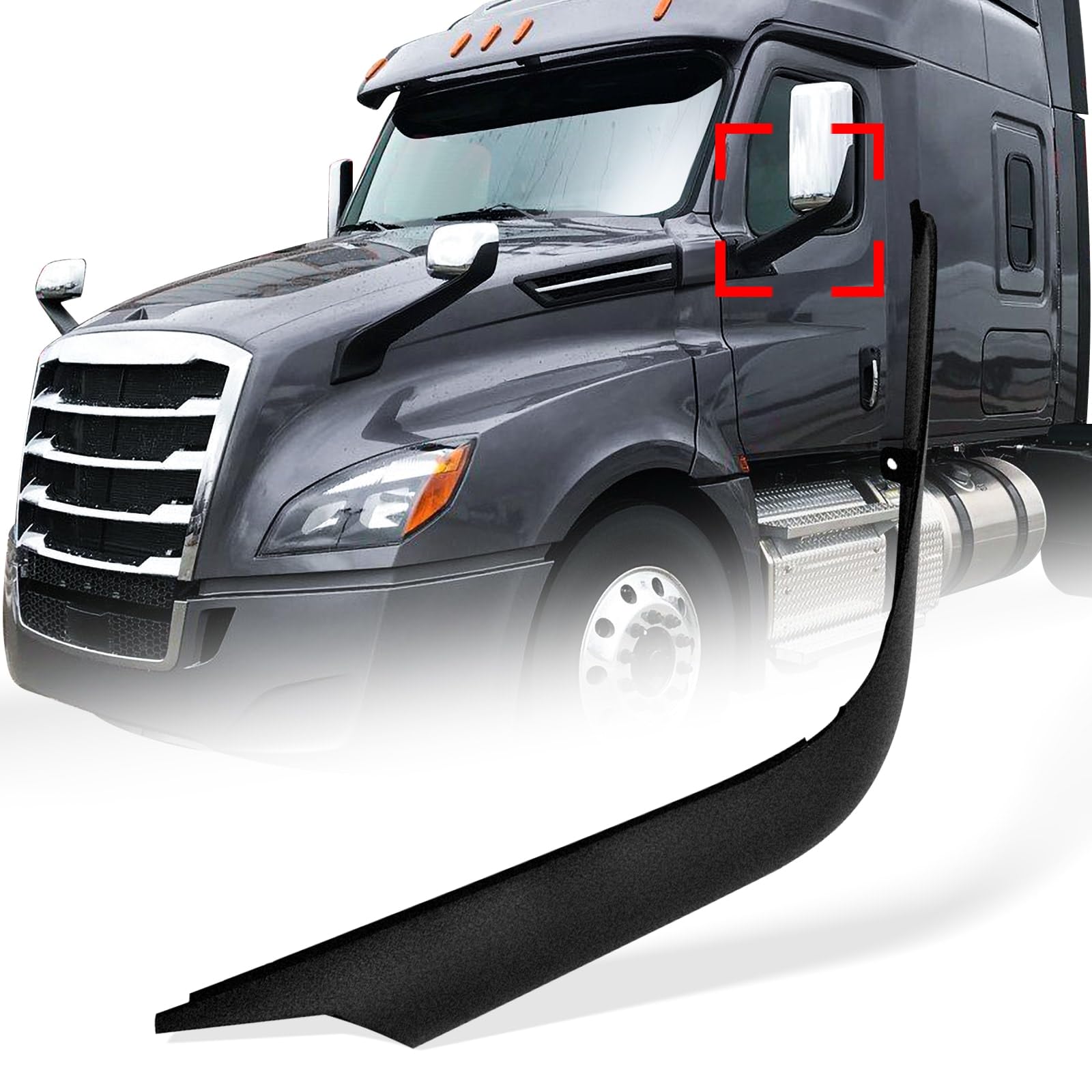 Freightliner Cascadia Mirror Arm Covers Pair (2018–2024) – Black - RoadWest Truck Parts - B0BCNLLVQ2 - High Soar