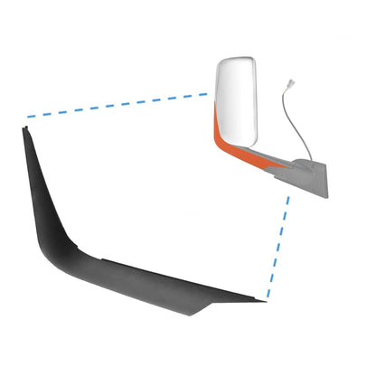 Freightliner Cascadia Mirror Arm Covers Pair (2018–2024) – Black - RoadWest Truck Parts - B0BCNXLP7J - High Soar