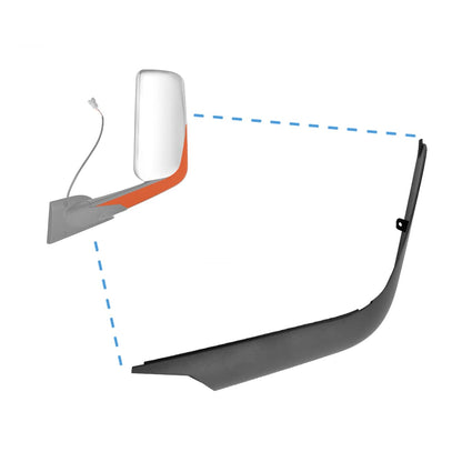 Freightliner Cascadia Mirror Arm Covers Pair (2018–2024) – Black - RoadWest Truck Parts - B0BCNXLP7J - High Soar