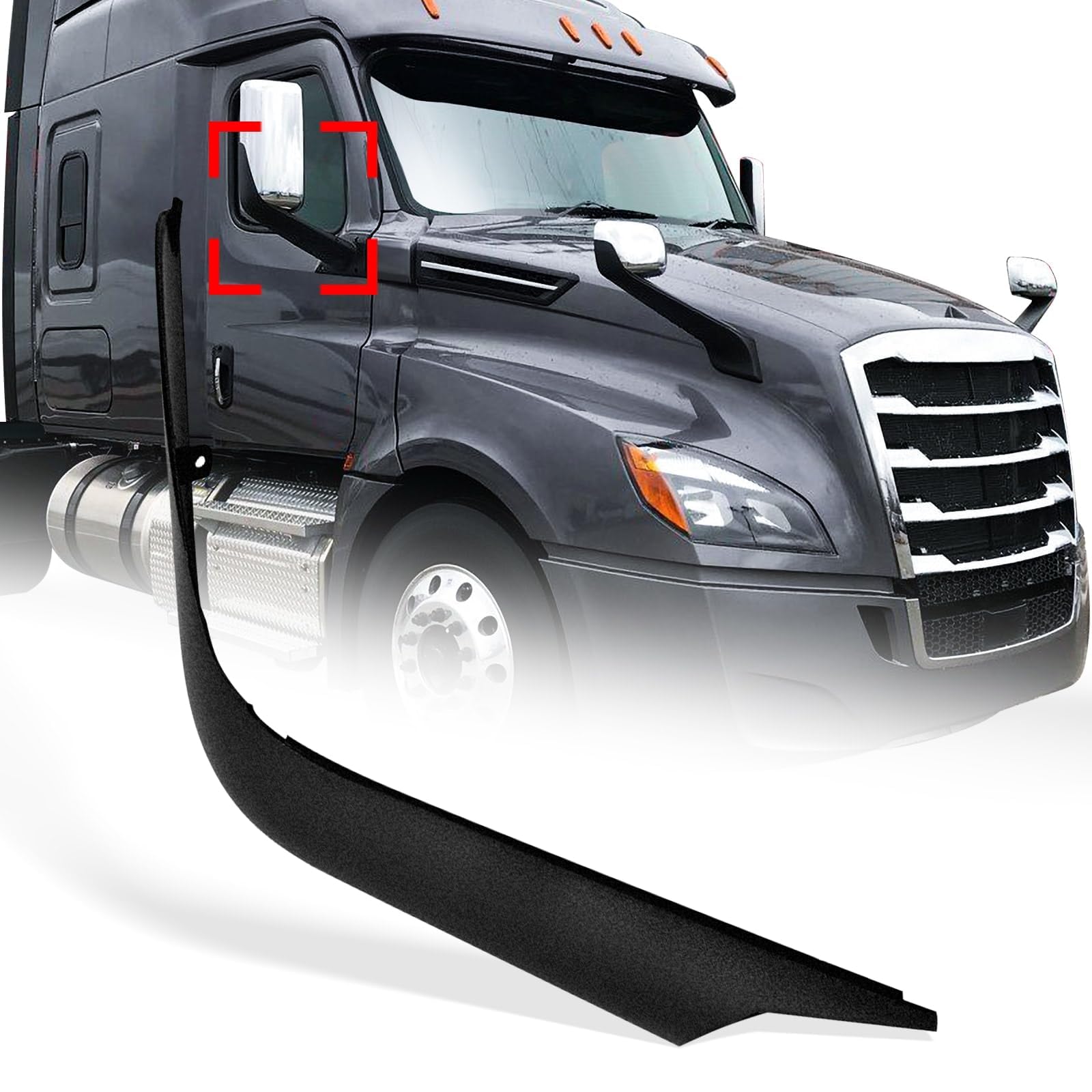 Freightliner Cascadia Mirror Arm Covers Pair (2018–2024) – Black - RoadWest Truck Parts - B0BCNXLP7J - High Soar