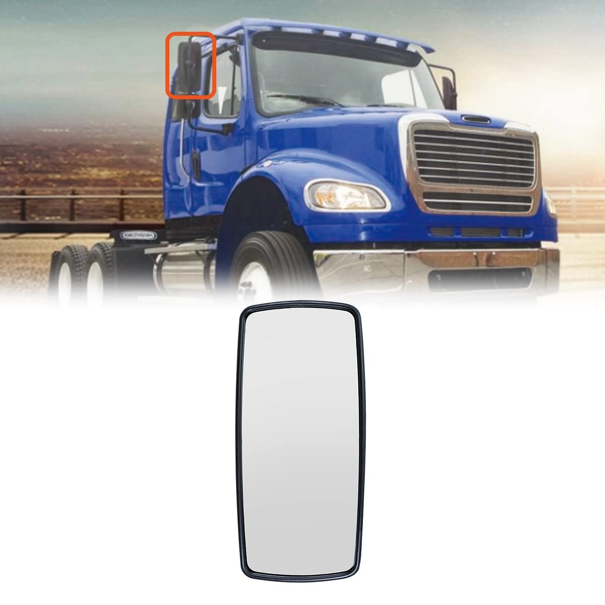 Freightliner Columbia & M2 100/106 Door Mirror – Heated, Manual, Windshield Mount (2004–2016) - RoadWest Truck Parts - B09TKJNTF3 - High Soar