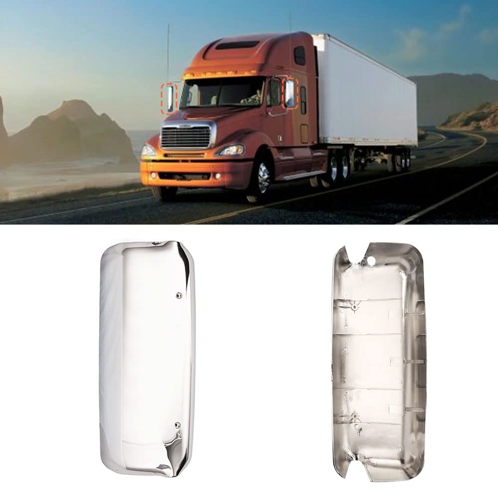 Freightliner Columbia Mirror Covers Pair (2005–2015) – Black / Grey / Chrome - RoadWest Truck Parts - B09WV5C285 - High Soar