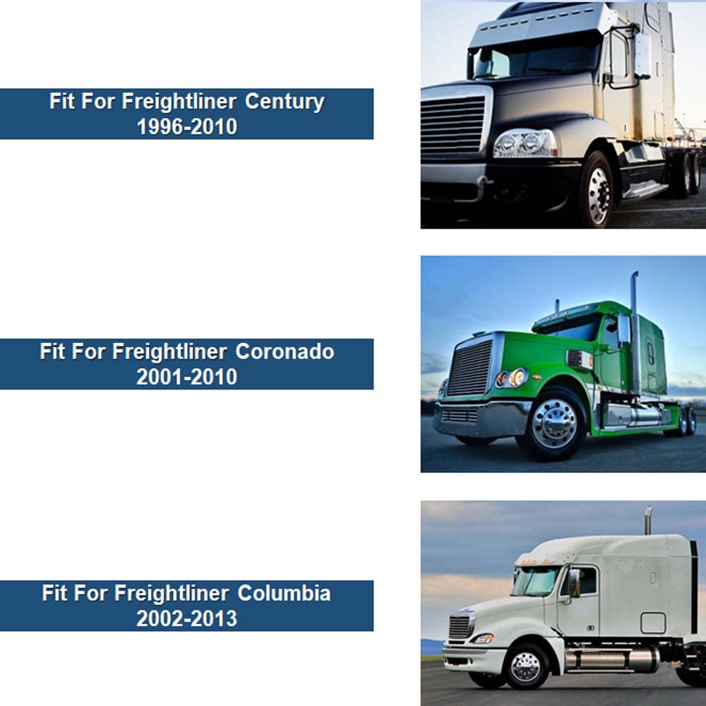 Freightliner Columbia Mirror Covers Pair (2005–2015) – Black / Grey / Chrome - RoadWest Truck Parts - B09WV5C285 - High Soar