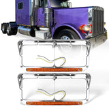 Freightliner FLD Classic XL 4×6 Headlight Bezel w/ 12" LED Amber Strip - RoadWest Truck Parts - B09ST61BY5 - High Soar