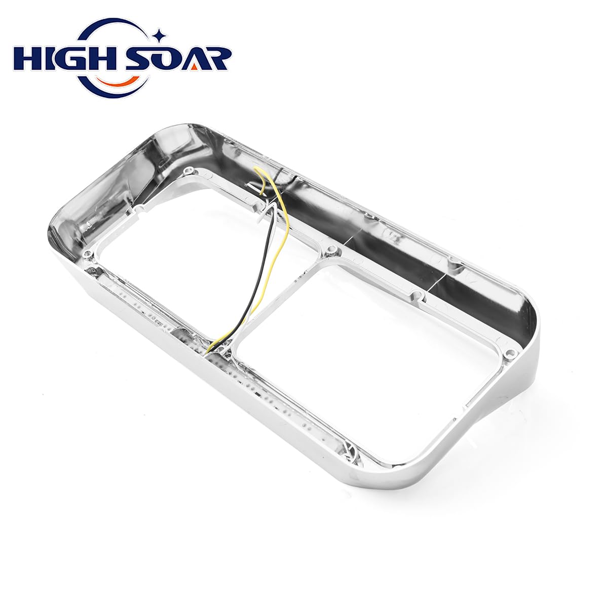 Freightliner FLD Classic XL 4×6 Headlight Bezel w/ 12" LED Amber Strip - RoadWest Truck Parts - MZ-6657WW - High Soar