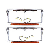 Freightliner FLD Classic XL 4×6 Headlight Bezel w/ 12" LED Amber Strip - RoadWest Truck Parts - MZ-6657WW - High Soar
