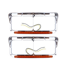 Freightliner FLD Classic XL 4×6 Headlight Bezel w/ 12" LED Amber Strip - RoadWest Truck Parts - MZ-6657WW - High Soar