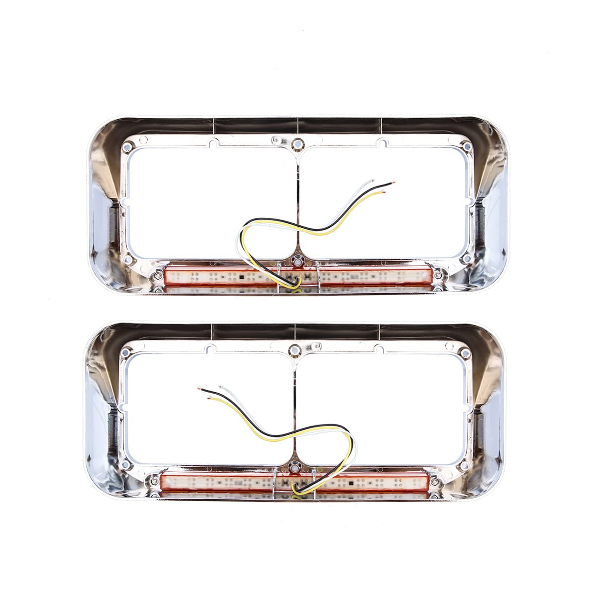 Freightliner FLD Classic XL 4×6 Headlight Bezel w/ 12" LED Amber Strip - RoadWest Truck Parts - MZ-6657WW - High Soar