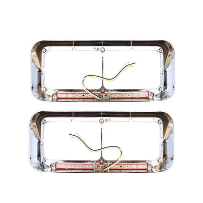 Freightliner FLD Classic XL 4×6 Headlight Bezel w/ 12" LED Amber Strip - RoadWest Truck Parts - MZ-6657WW - High Soar