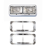 Freightliner FLD Classic XL/120/132 Headlight Bezel – Chrome LED 12" Amber (3 - 2048 - 3) - RoadWest Truck Parts - B09V7CNNJN - High Soar