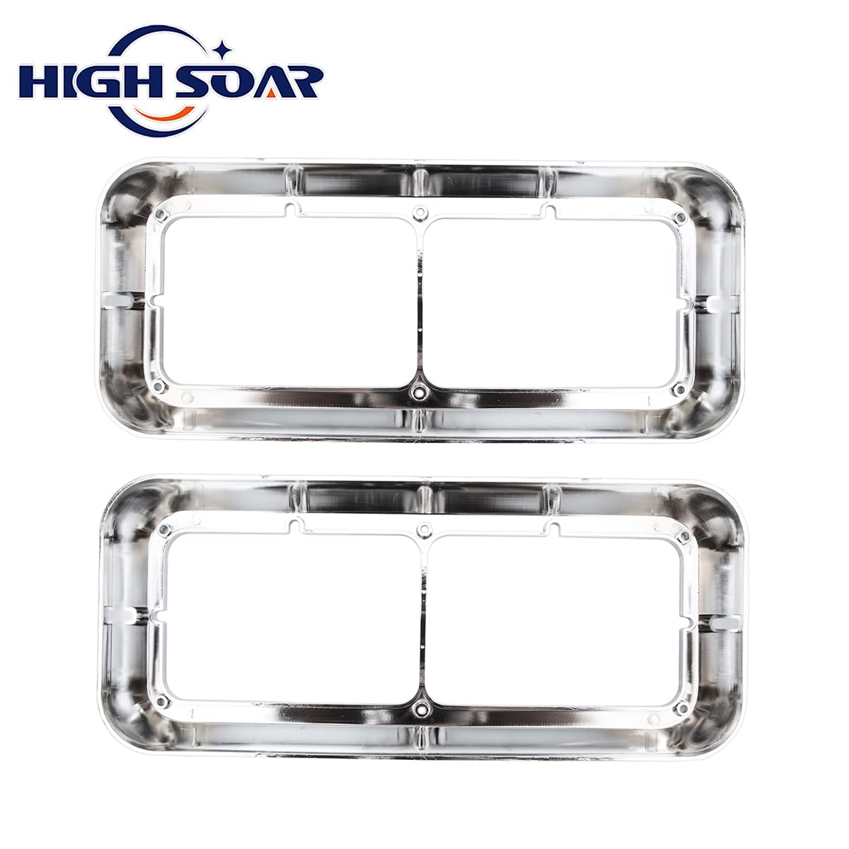 Freightliner FLD Classic XL/120/132 Headlight Bezel – Chrome LED 12" Amber (3 - 2048 - 3) - RoadWest Truck Parts - B09V7CNNJN - High Soar