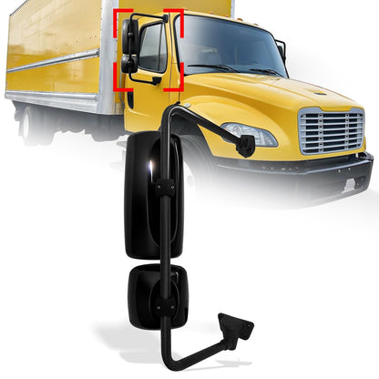 Freightliner M2 100/106 & Columbia Door Mirror w/ Arm (2004–2016) - RoadWest Truck Parts - B09WTT3FCQ - High Soar