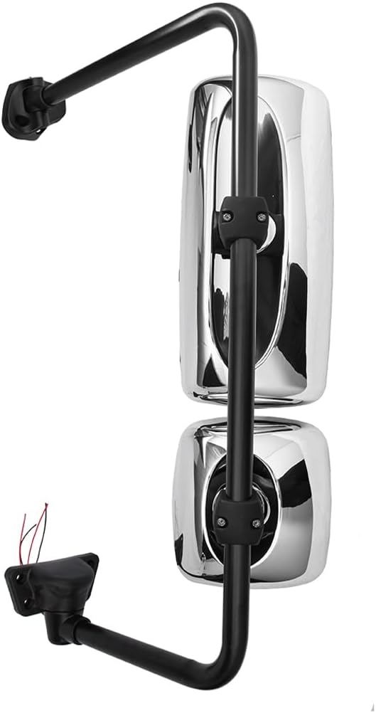 Freightliner M2 100/106 & Columbia Door Mirror w/ Arm – Chrome Heated (2004–2016) (LH Driver) - RoadWest Truck Parts - B09TFGJRZ1 - High Soar