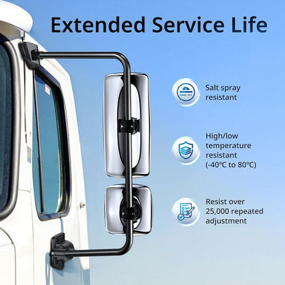 Freightliner M2 100/106 & Columbia LH Manual Door Chrome Mirror (2004–2016) – A22 - 59615 - 006 - RoadWest Truck Parts - B0G2BH5QSX - High Soar