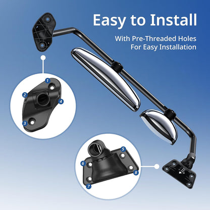 Freightliner M2 100/106 & Columbia LH Manual Door Chrome Mirror (2004–2016) – A22 - 59615 - 006 - RoadWest Truck Parts - B0G2BH5QSX - High Soar